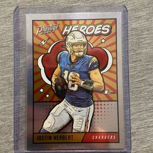 Justin Herbert Los Angeles Chargers 2021 Panini Prestige Heroes Card HE-4